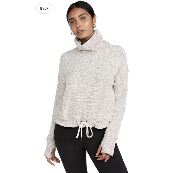 Sweaty Betty Tops - Sweaty‎ Betty Gray Restful Boucle Kangaroo-Pocket Cowl Neck Sweatshirt Gorpcore